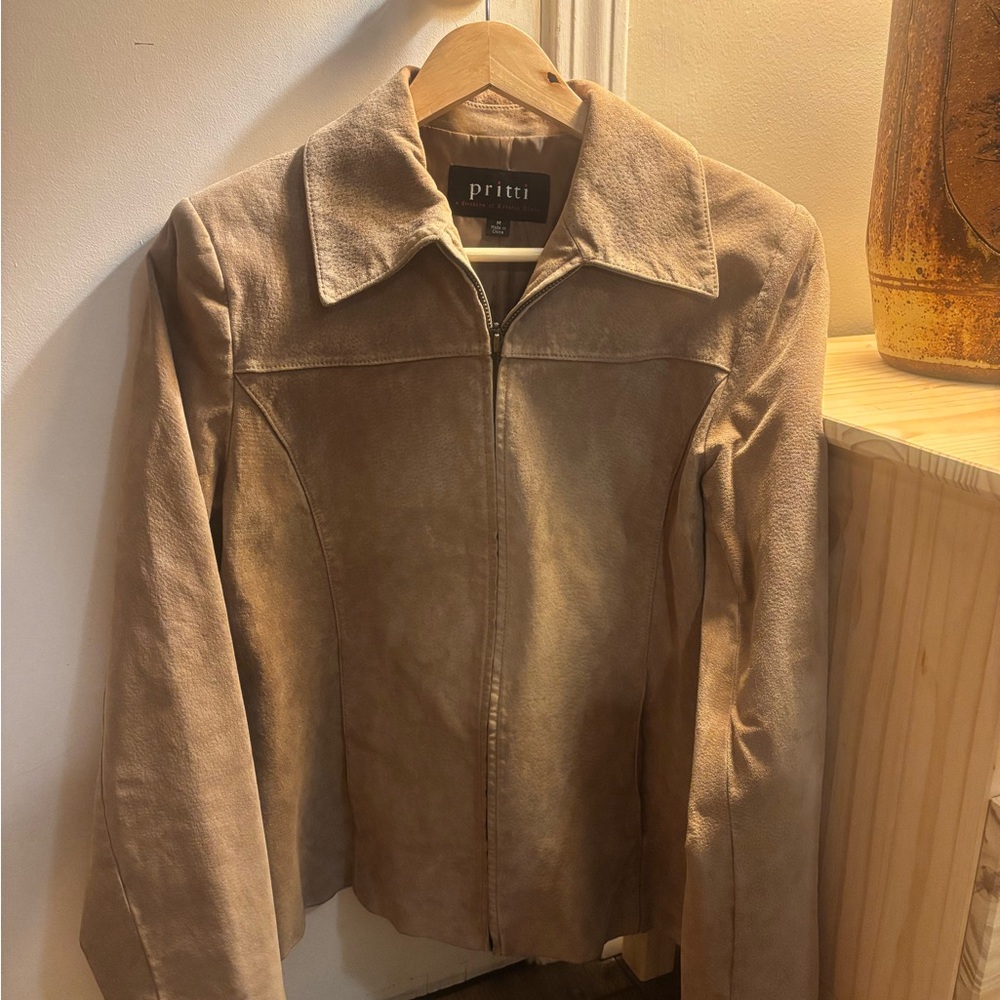 Pritti Women's Tan Suede Jacket